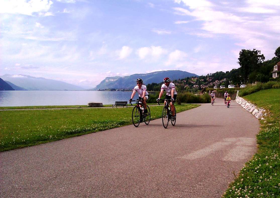 The three lakes route by bike easy cycling in alps landscapes